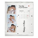 Personalized Couple Photo Calendar Blanket The Day We Met Anniversary Gift